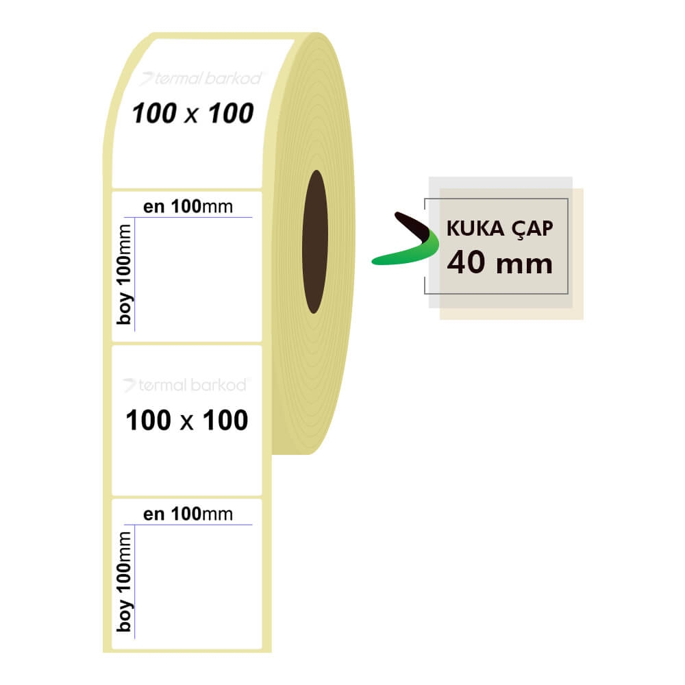 100mm x 100mm Lamine Termal Etiket