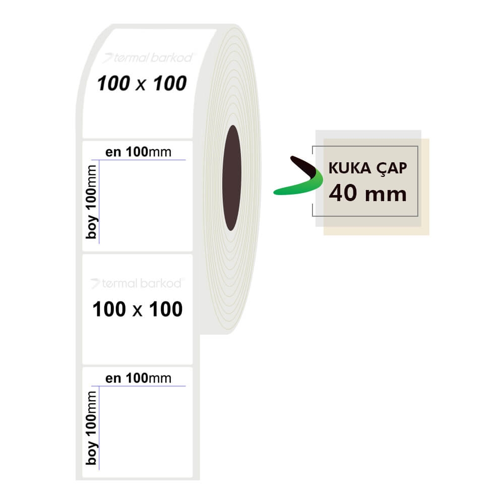 100mm x 100mm Opak Etiket