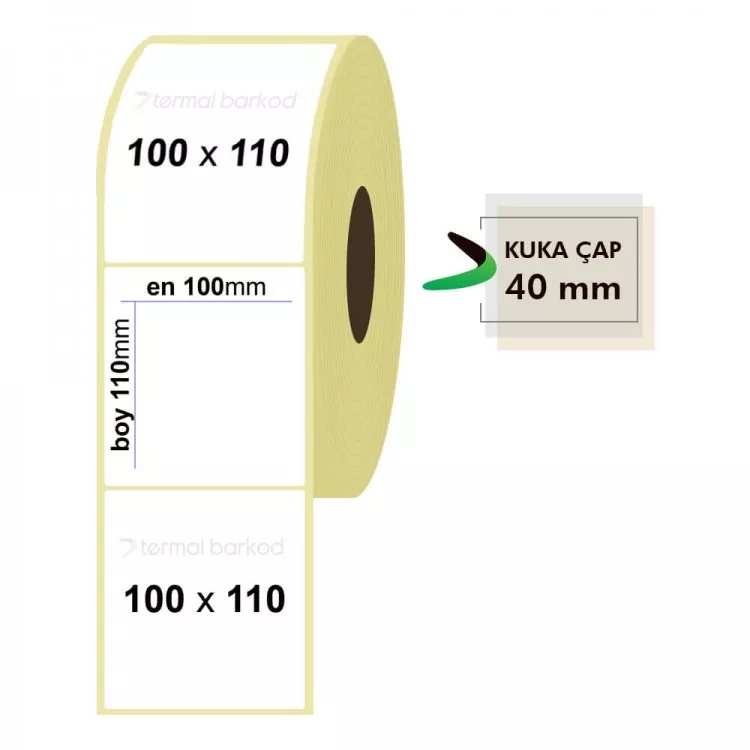 100mm x 110mm Lamine Termal Etiket