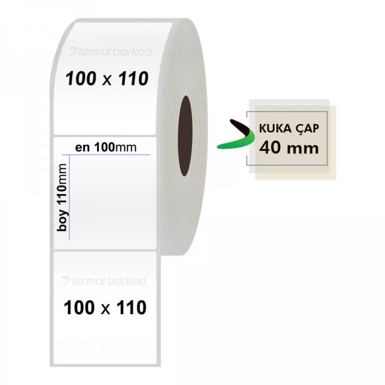 100mm x 110mm Silvermat Etiket