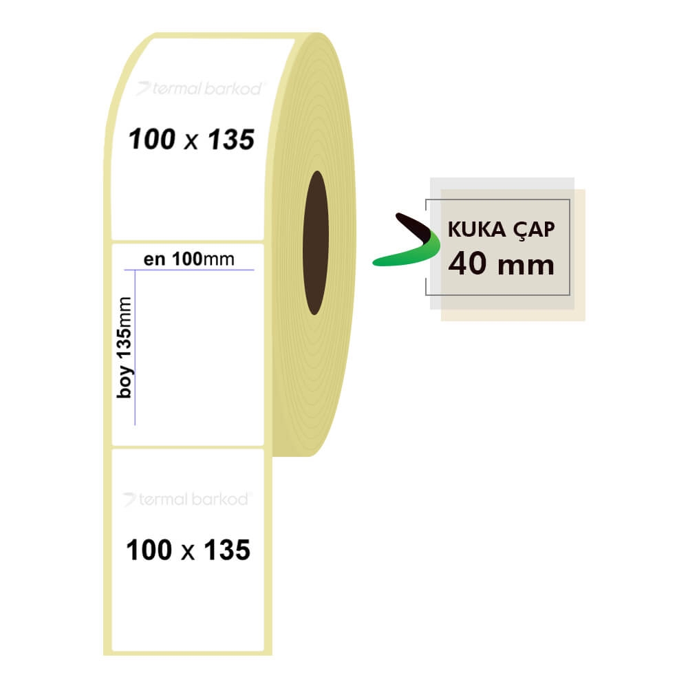100mm x 135mm Kuşe Etiket