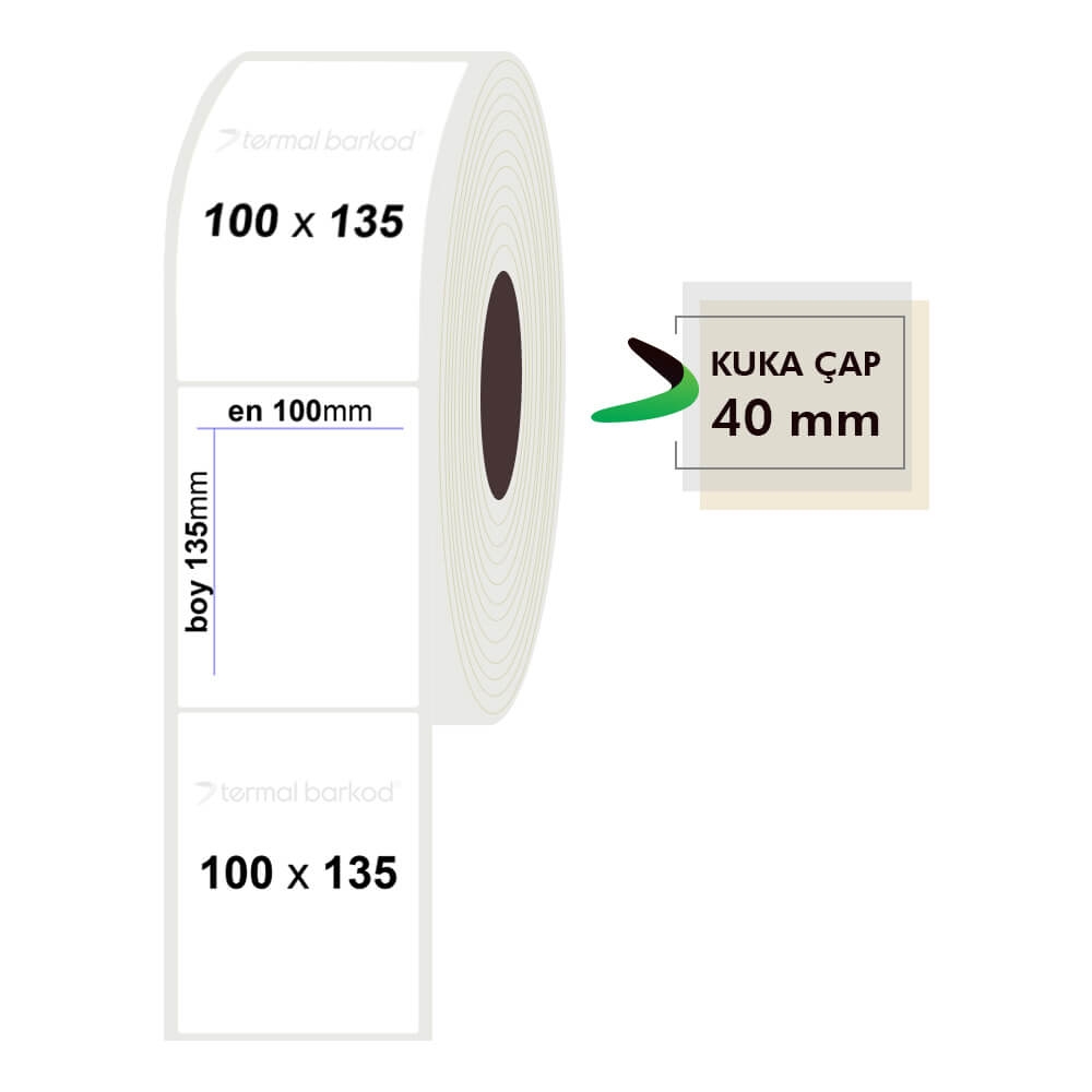 100mm x 135mm Pp Opak Etiket