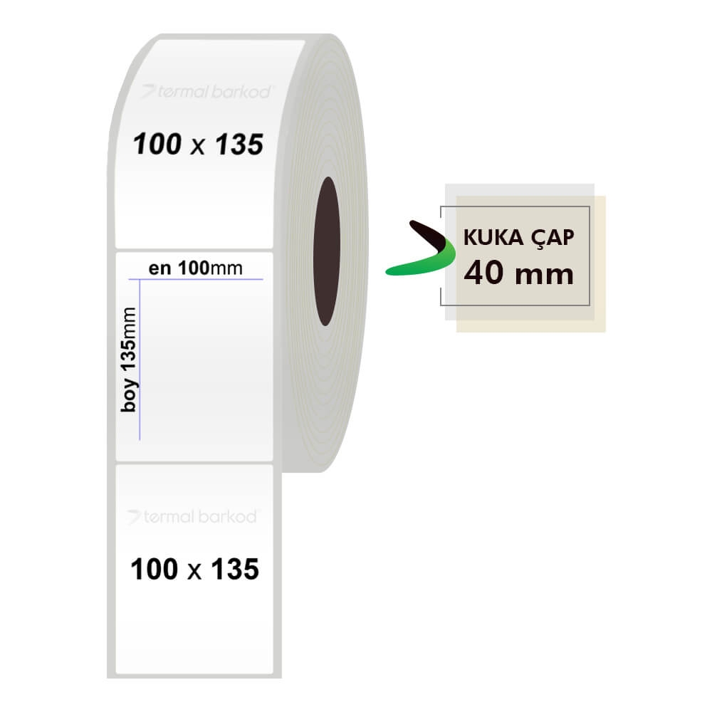 100mm x 135mm Silvermat Etiket