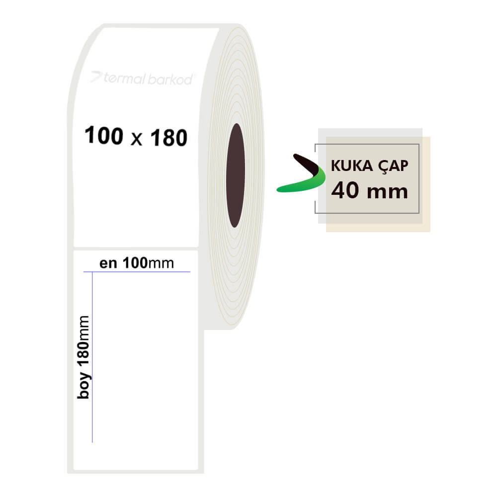100mm x 180mm Opak Etiket