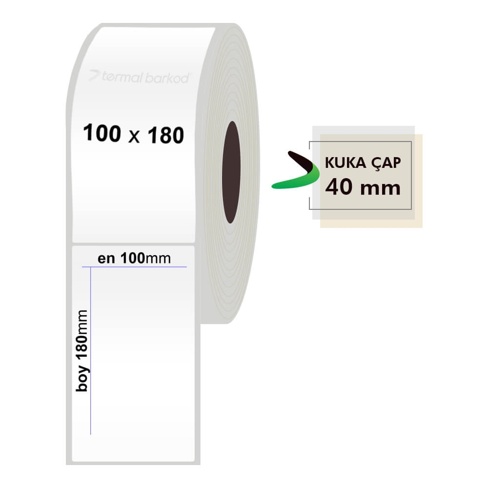 100mm x 180mm Silvermat Etiket