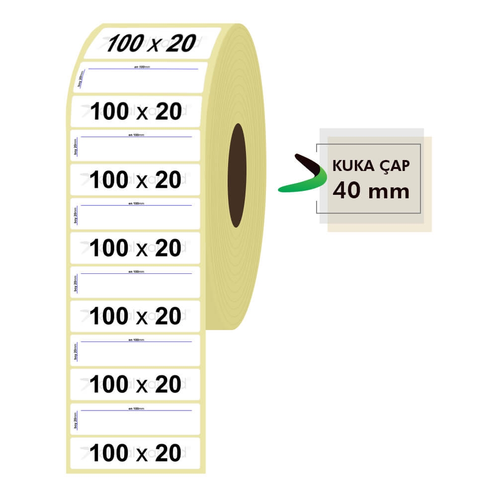 100mm x 20mm Termal Etiket