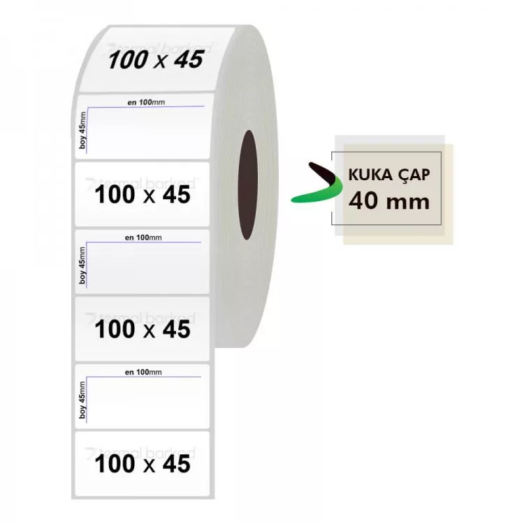 100mm x 45mm Silvermat Etiket