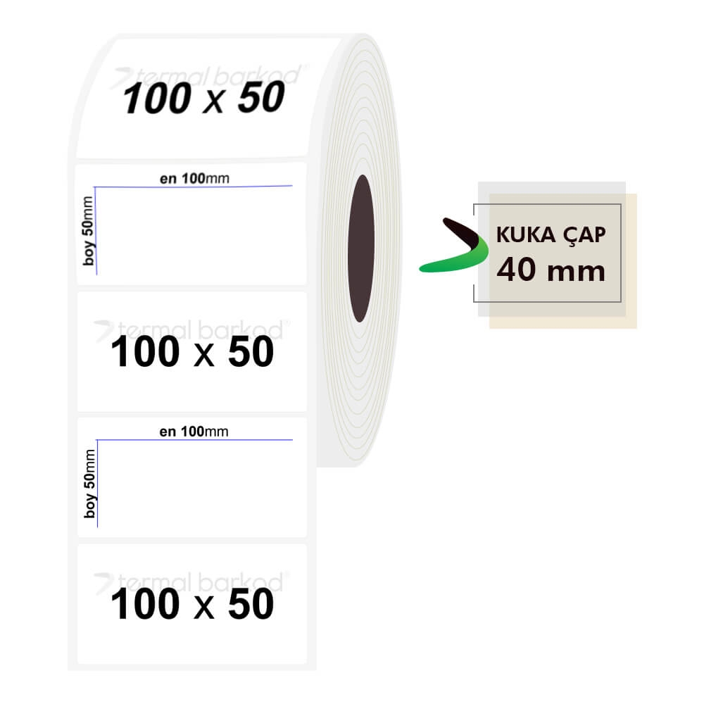 100mm x 50mm Şeffaf Etiket