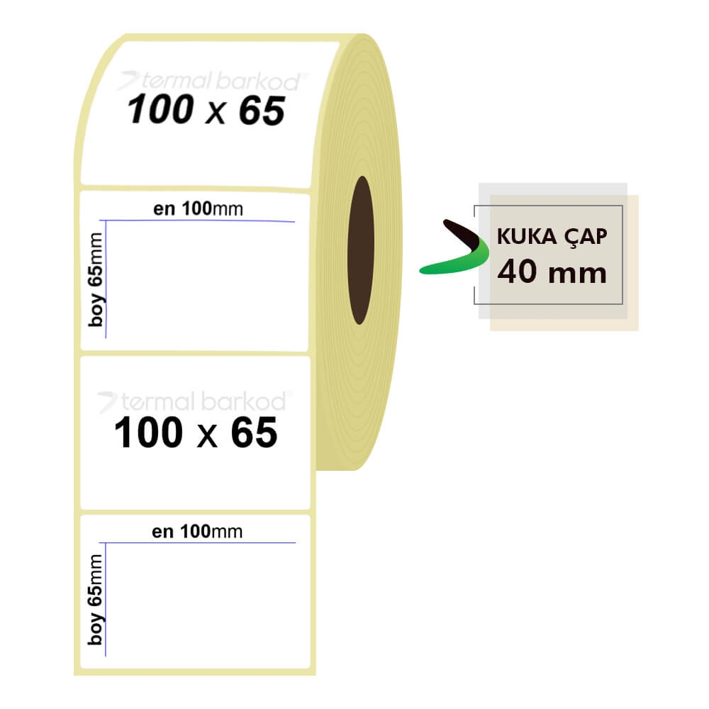100mm x 65mm Kuşe Etiket