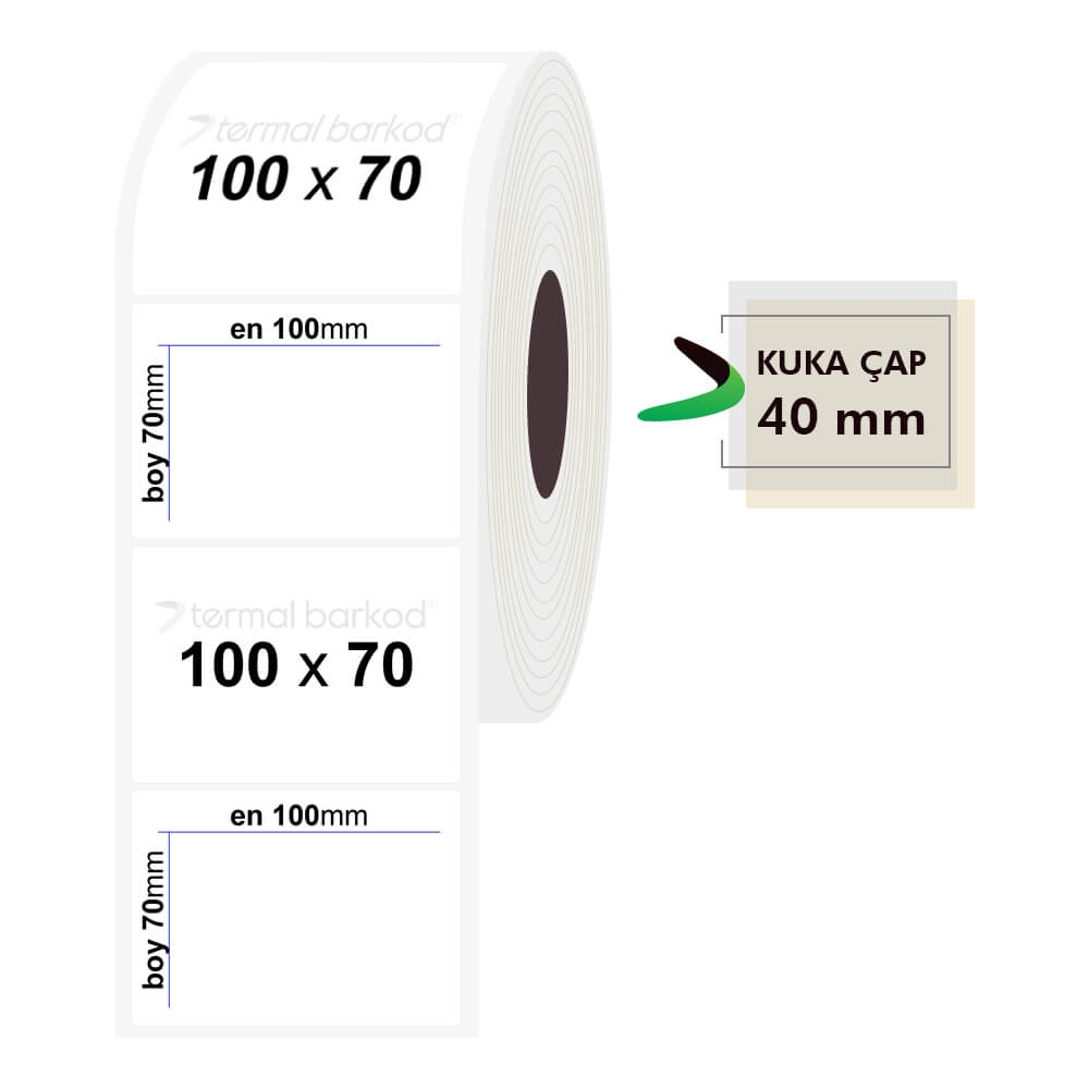 100mm x 70mm Şeffaf Etiket
