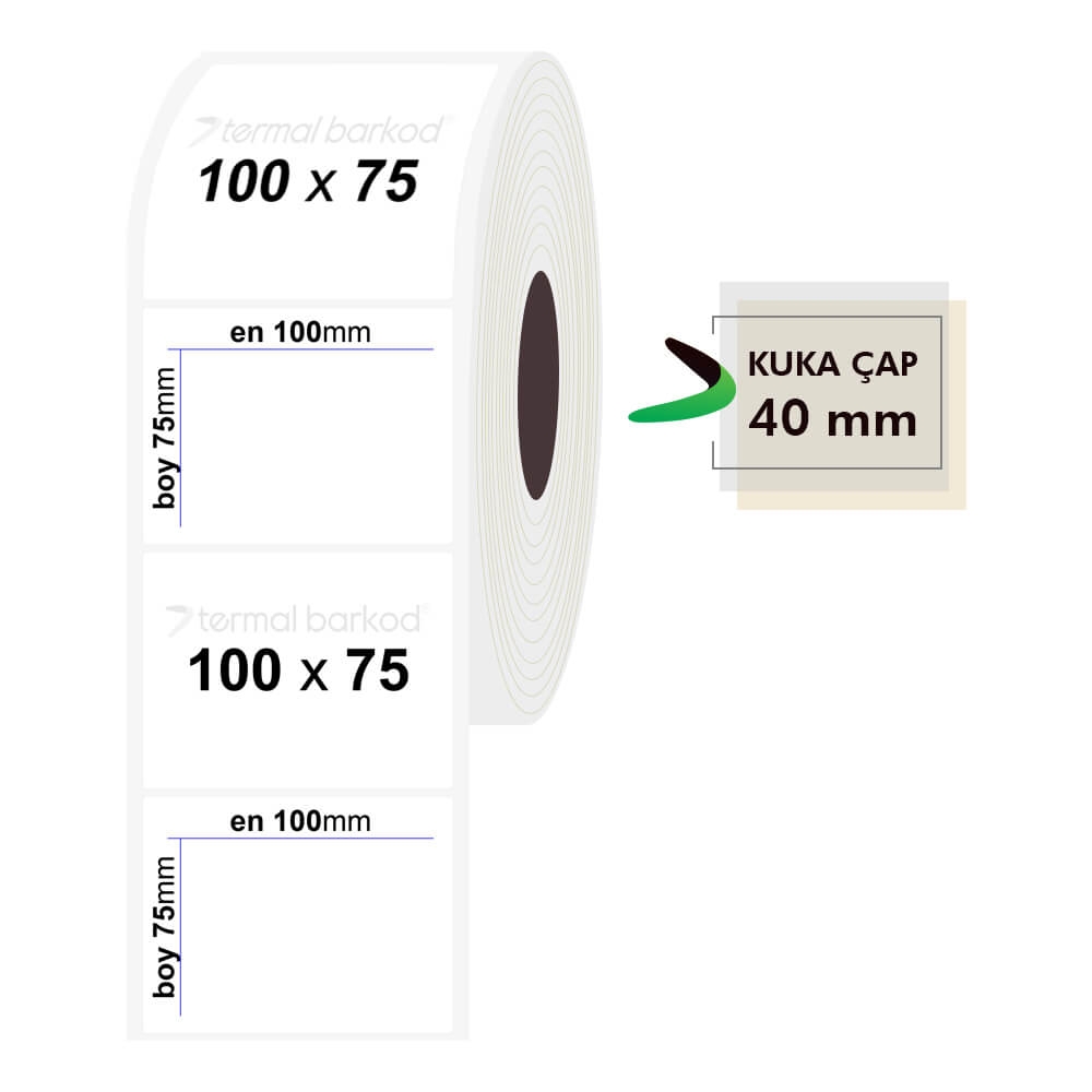 100mm x 75mm Şeffaf Etiket