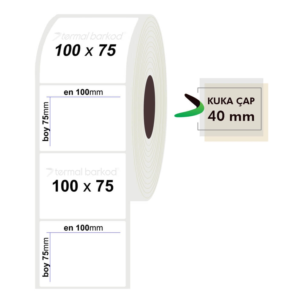 100mm x 75mm Opak Etiket