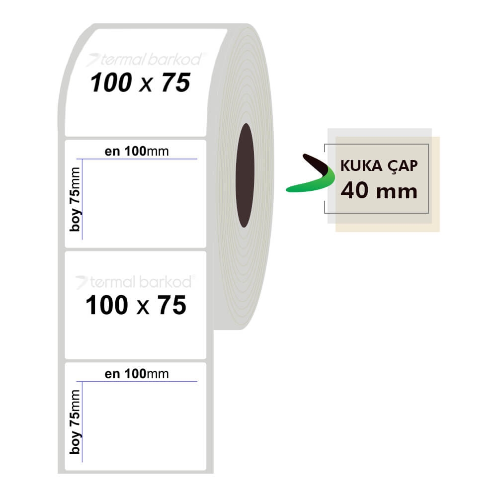 100mm x 75mm Silvermat Etiket