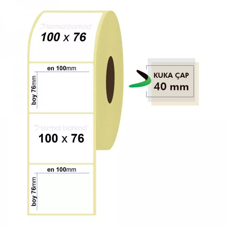 100mm x 76mm Lamine Termal Etiket