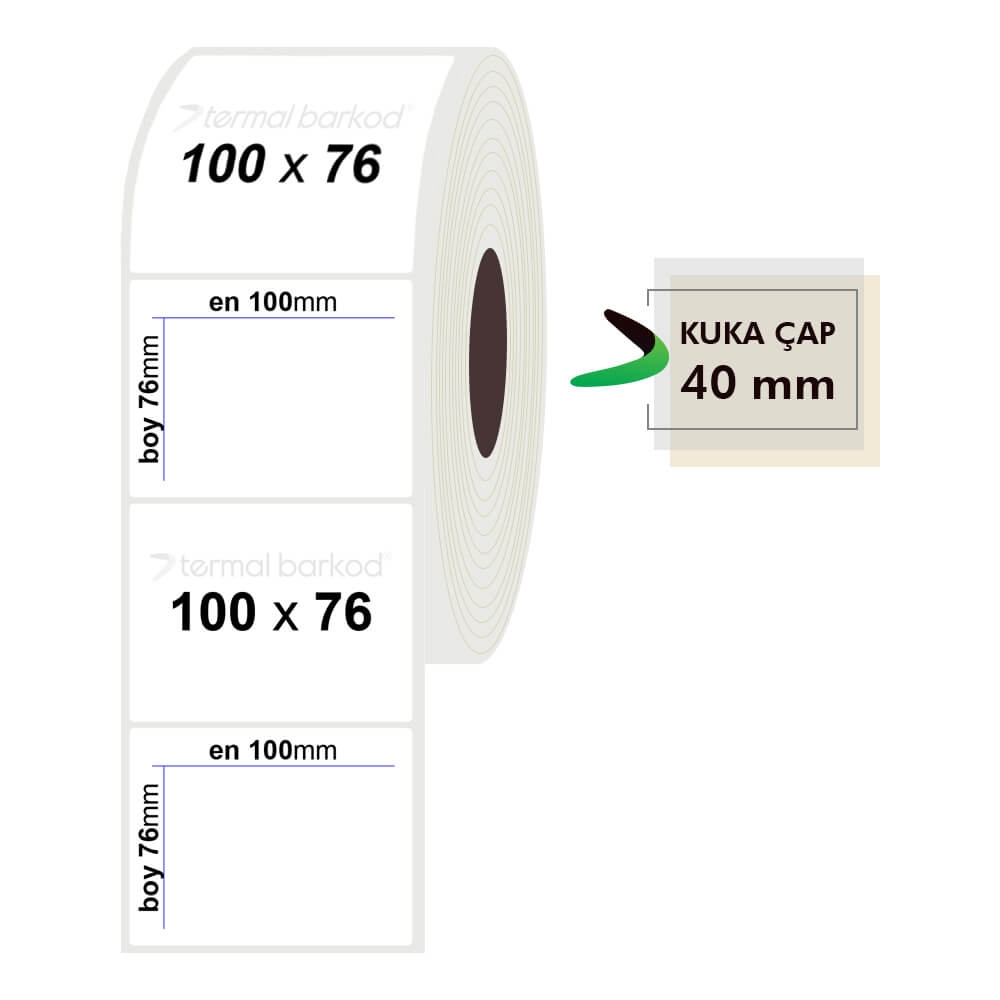 100mm x 76mm Pp Opak Etiket