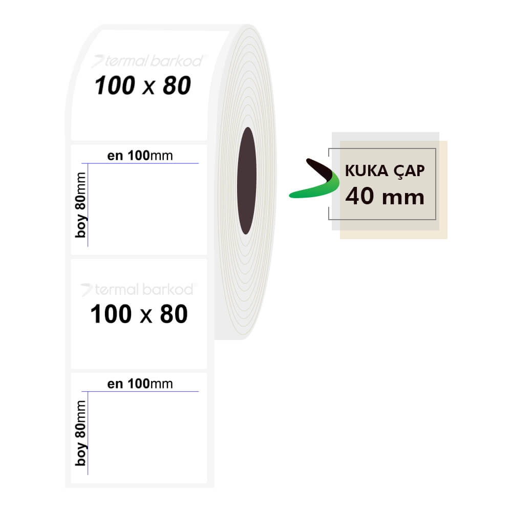 100mm x 80mm Şeffaf Etiket