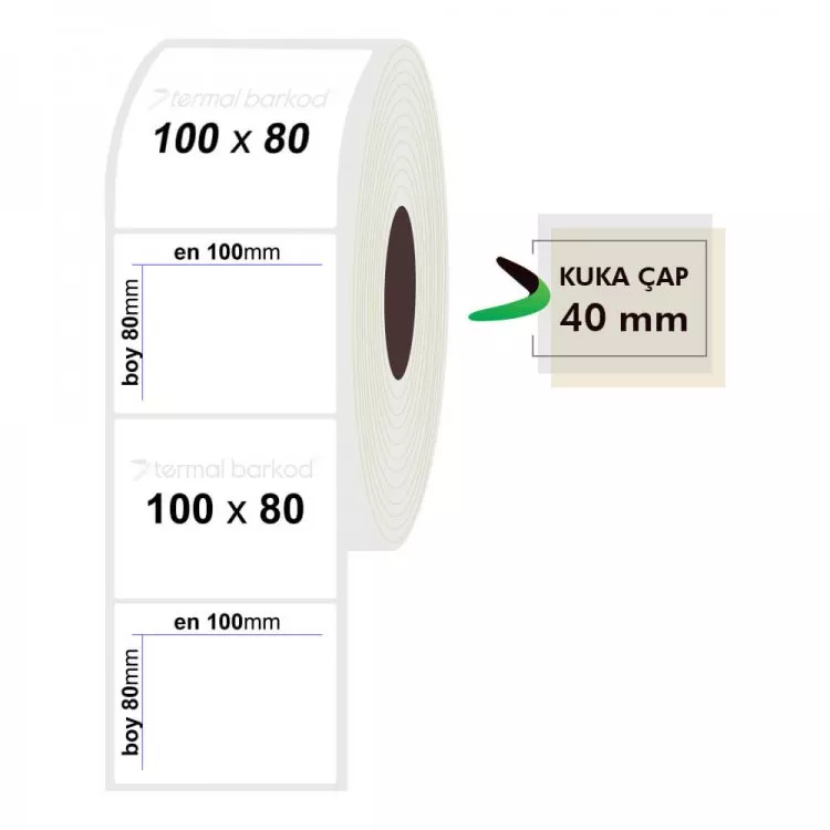 100mm x 80mm Opak Etiket
