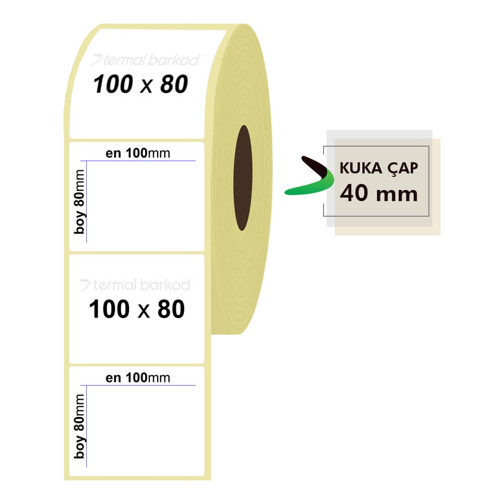 100mm x 80mm Termal Etiket