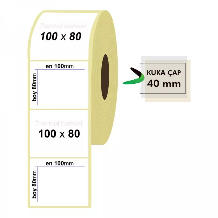 100mm x 80mm Vellum Etiket