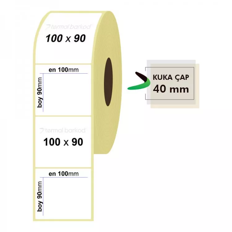 100mm x 90mm Lamine Termal Etiket