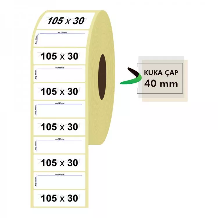 105mm x 30mm Lamine Termal Etiket