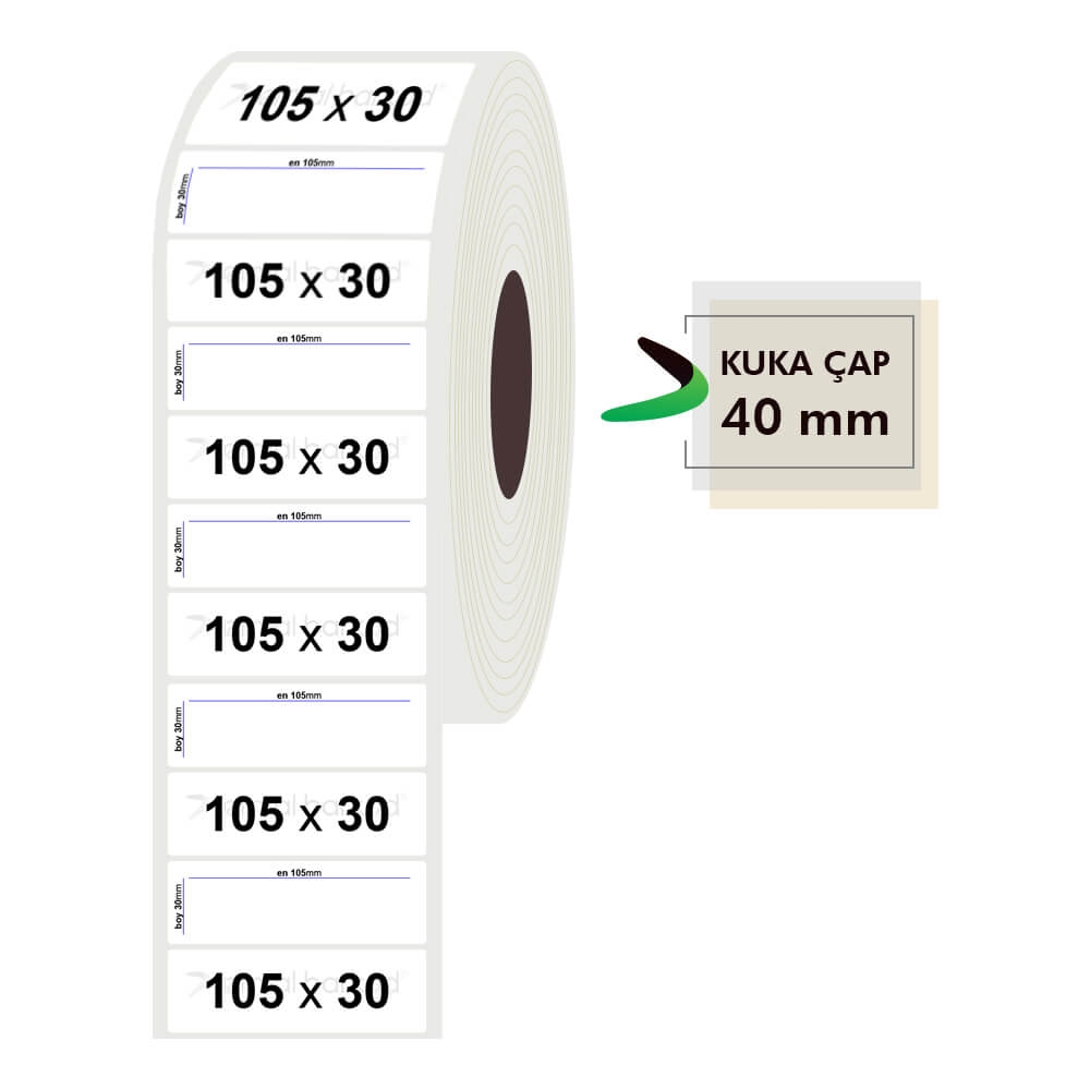 105mm x 30mm Pp Opak Etiket