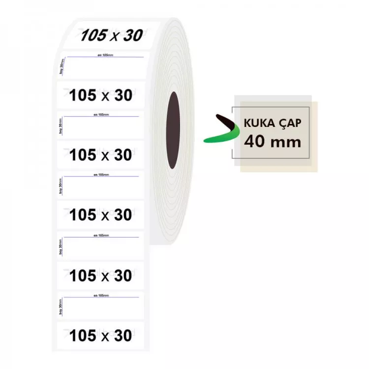 105mm x 30mm PP Şeffaf Etiket