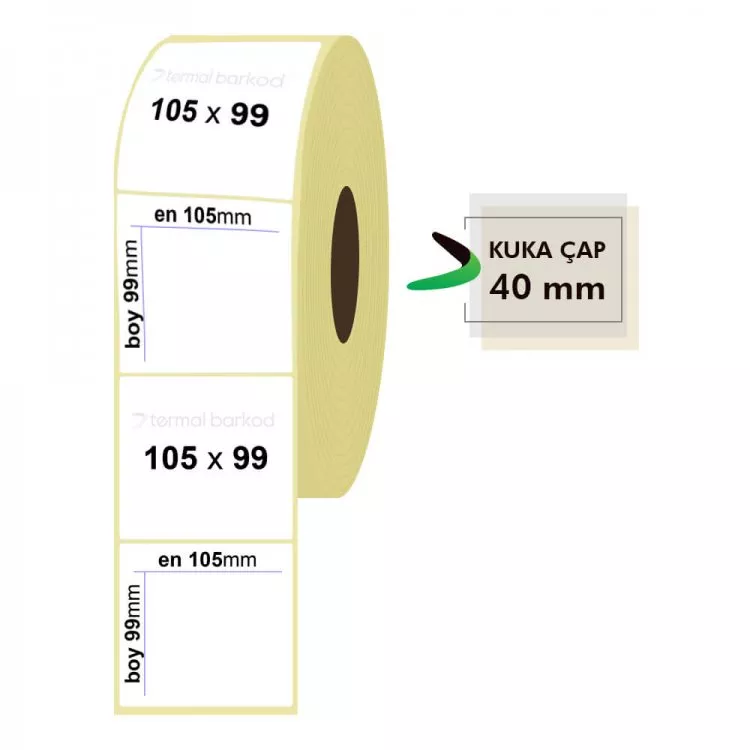 105mm x 99mm Kuşe Etiket