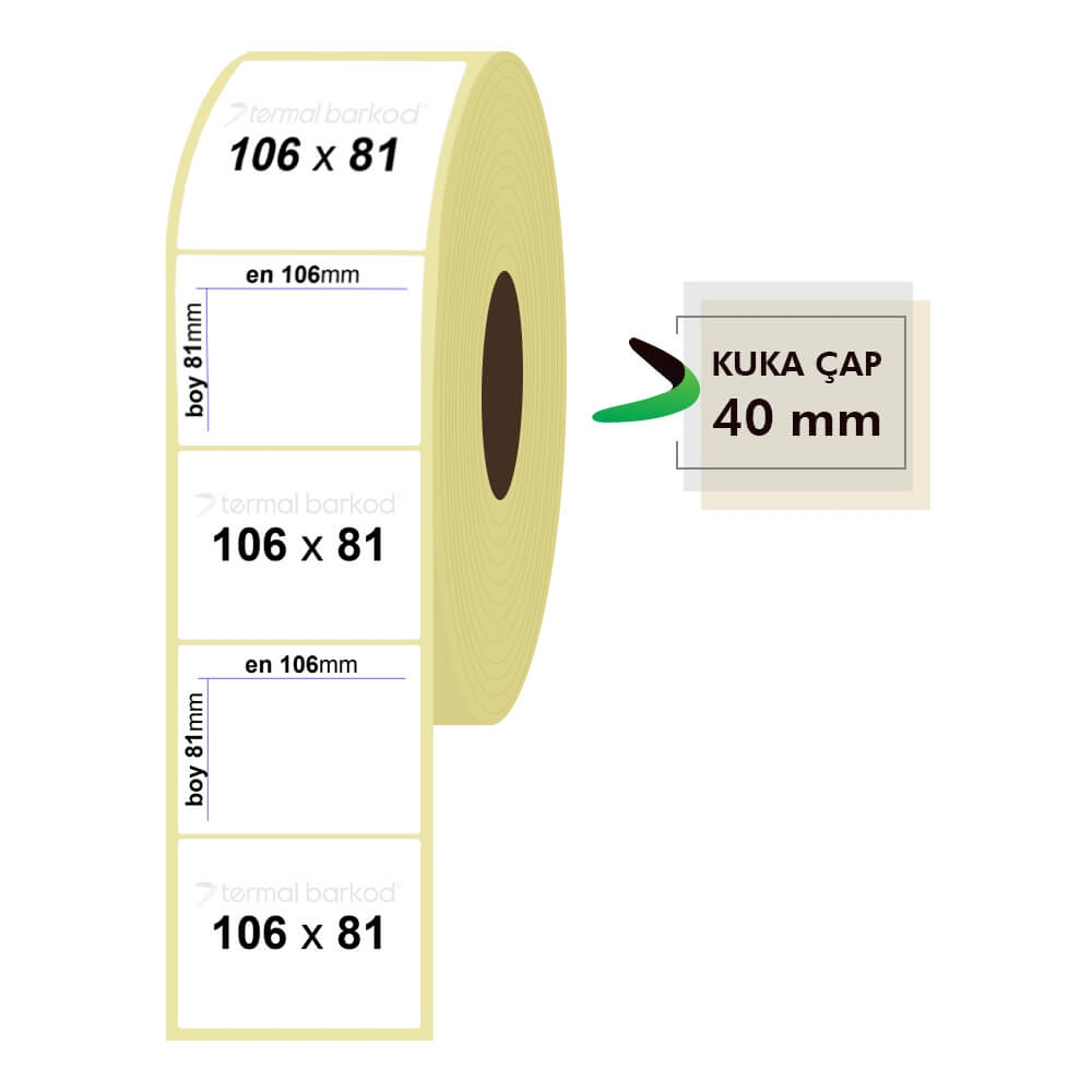 106mm x 81mm Lamine Termal Etiket