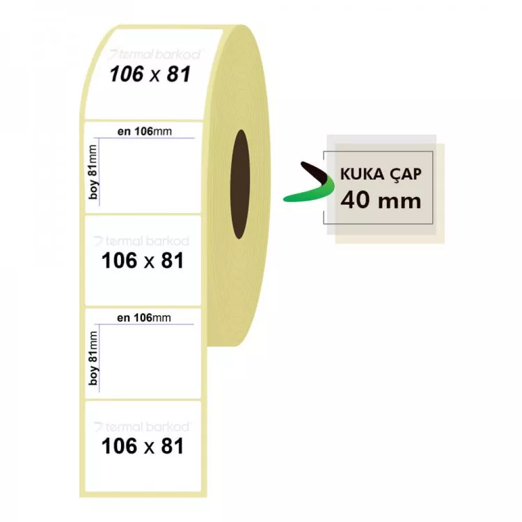 106mm x 81mm Termal Etiket (Sticker)