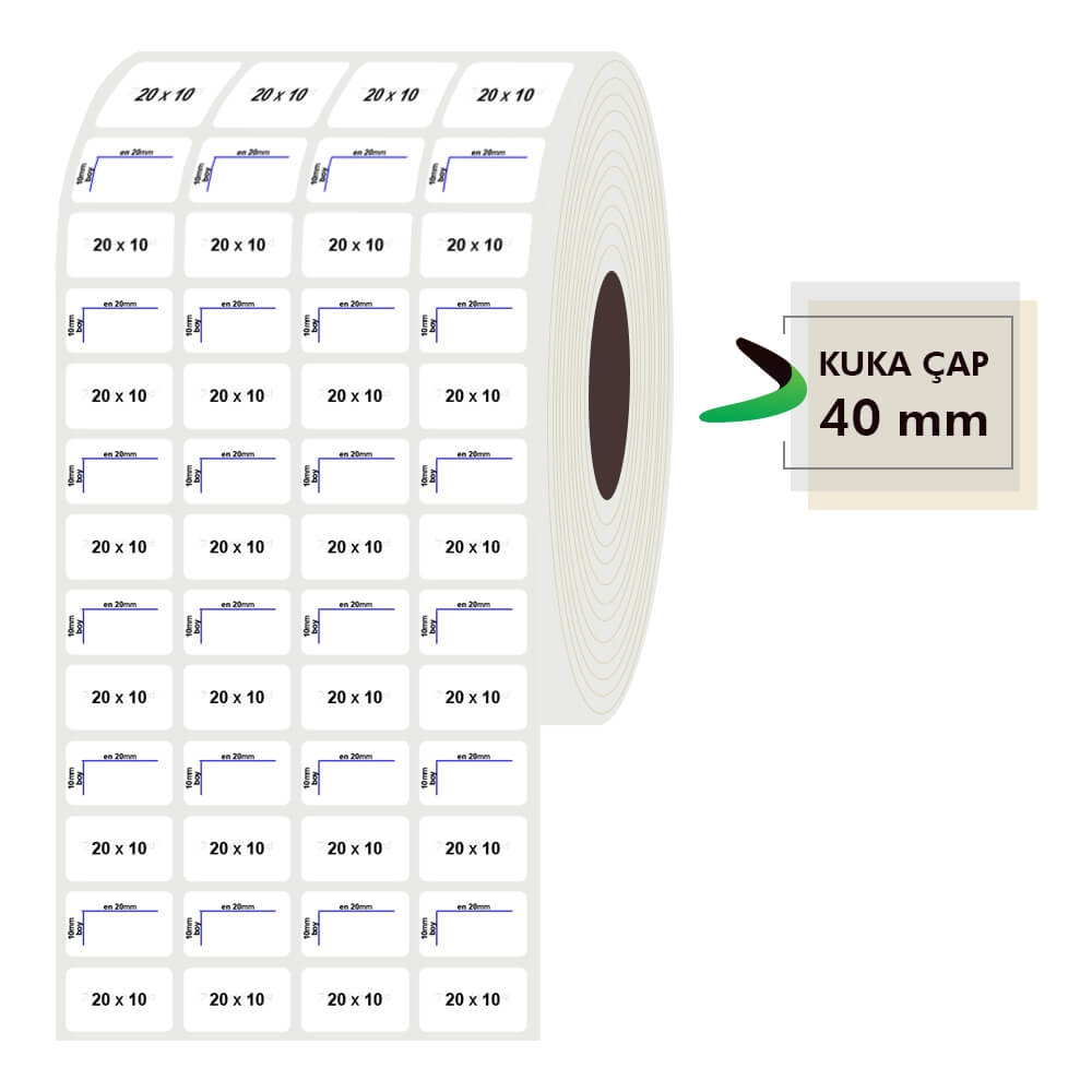 20mm x 10mm 4lü Pp Opak Etiket