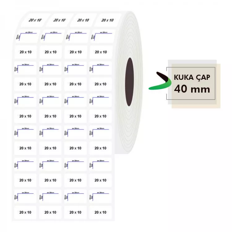 20mm x 10mm 4lü PP Şeffaf Etiket