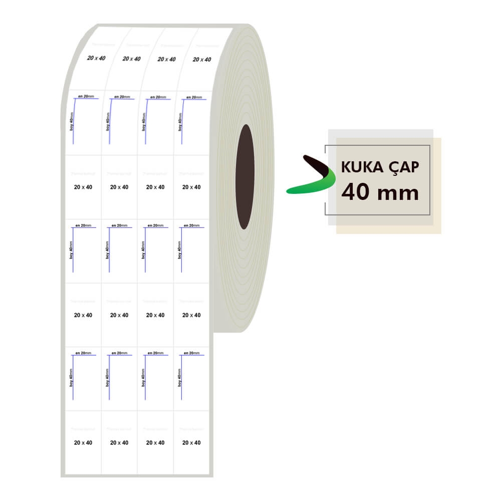 20mm x 40mm 4'lü Bitişik Fastyre Etiket