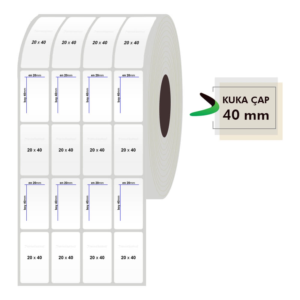 20mm x 40mm 4'lü Silvermat Etiket