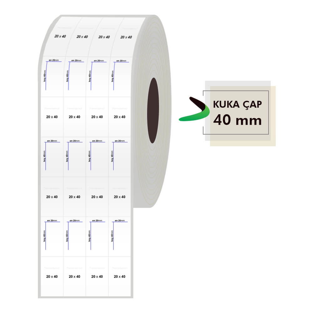 20mm x 40mm 4lü Bitişik Silvermat Etiket