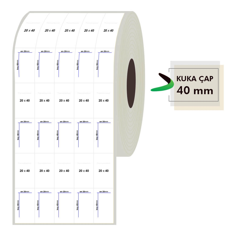 20mm x 40mm 5'li Bitişik Fastyre Etiket