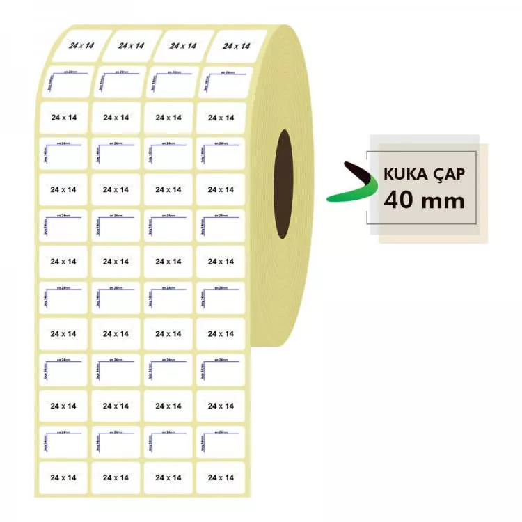 24mm x 14mm 4lü Lamine Termal Etiket