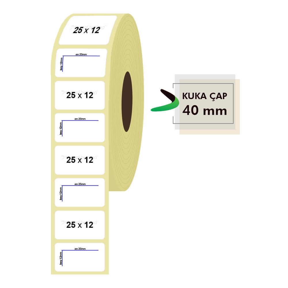 25mm x 12mm Termal Etiket (Sticker)