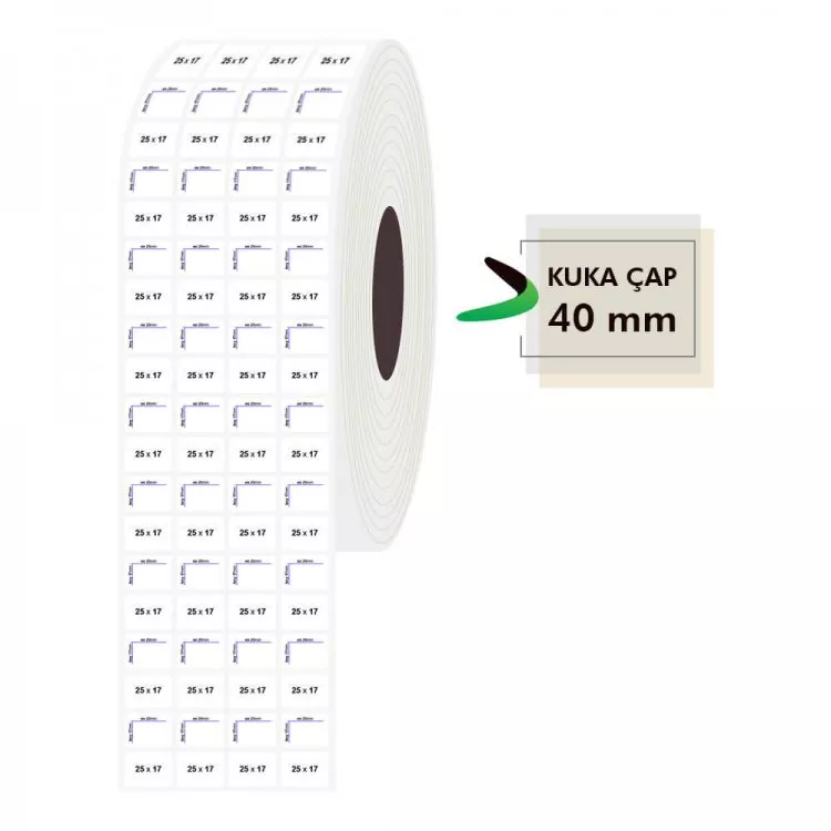 25mm x 14mm 4lü PP Şeffaf Etiket
