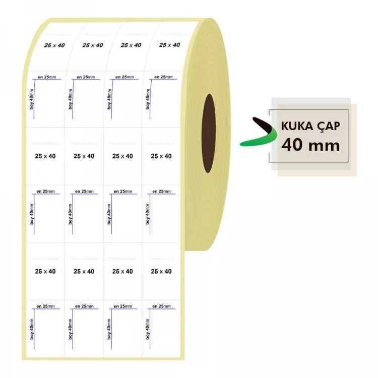 25mm x 40mm 4'lü Bitişik Vellum Etiket