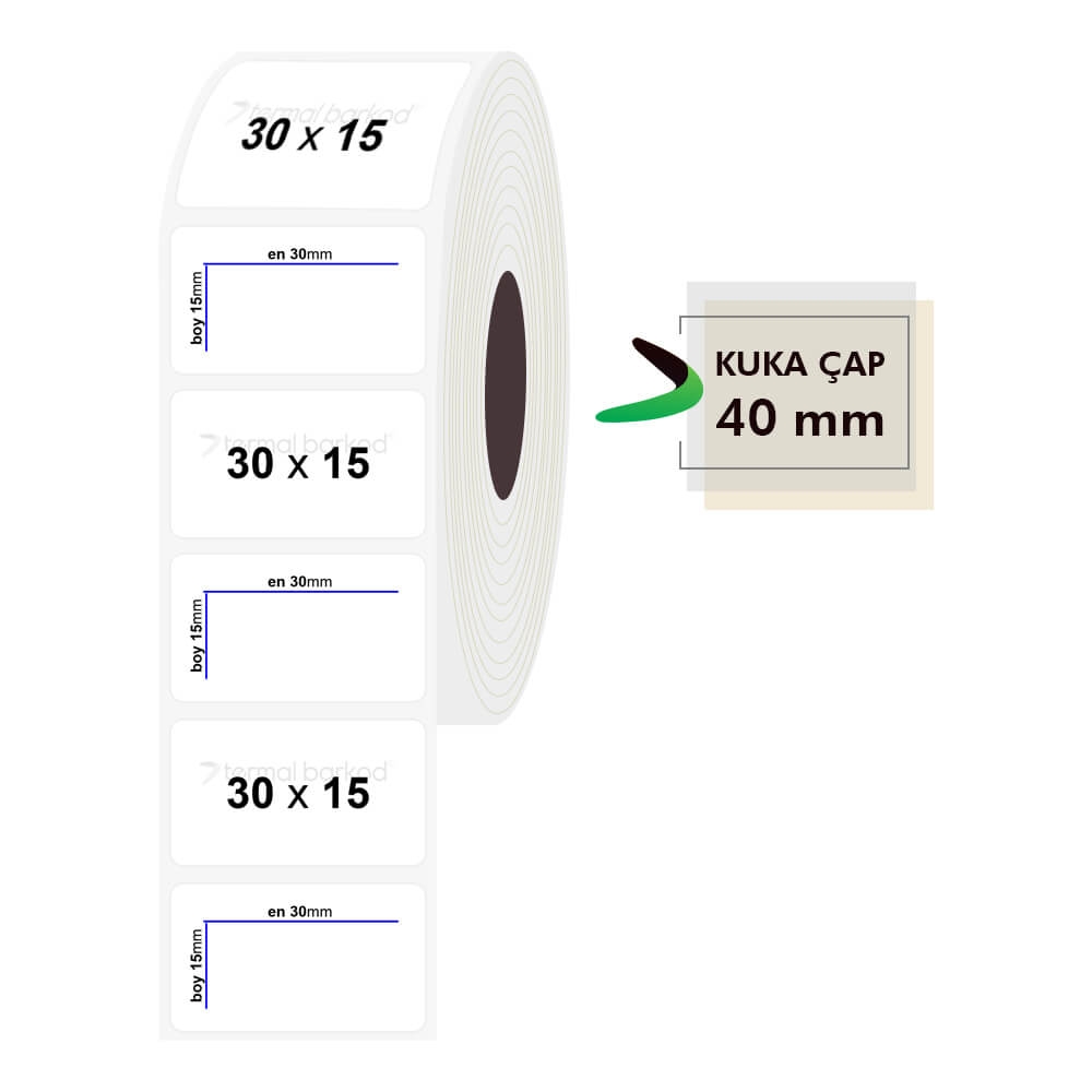 30mm x 15mm Şeffaf Etiket