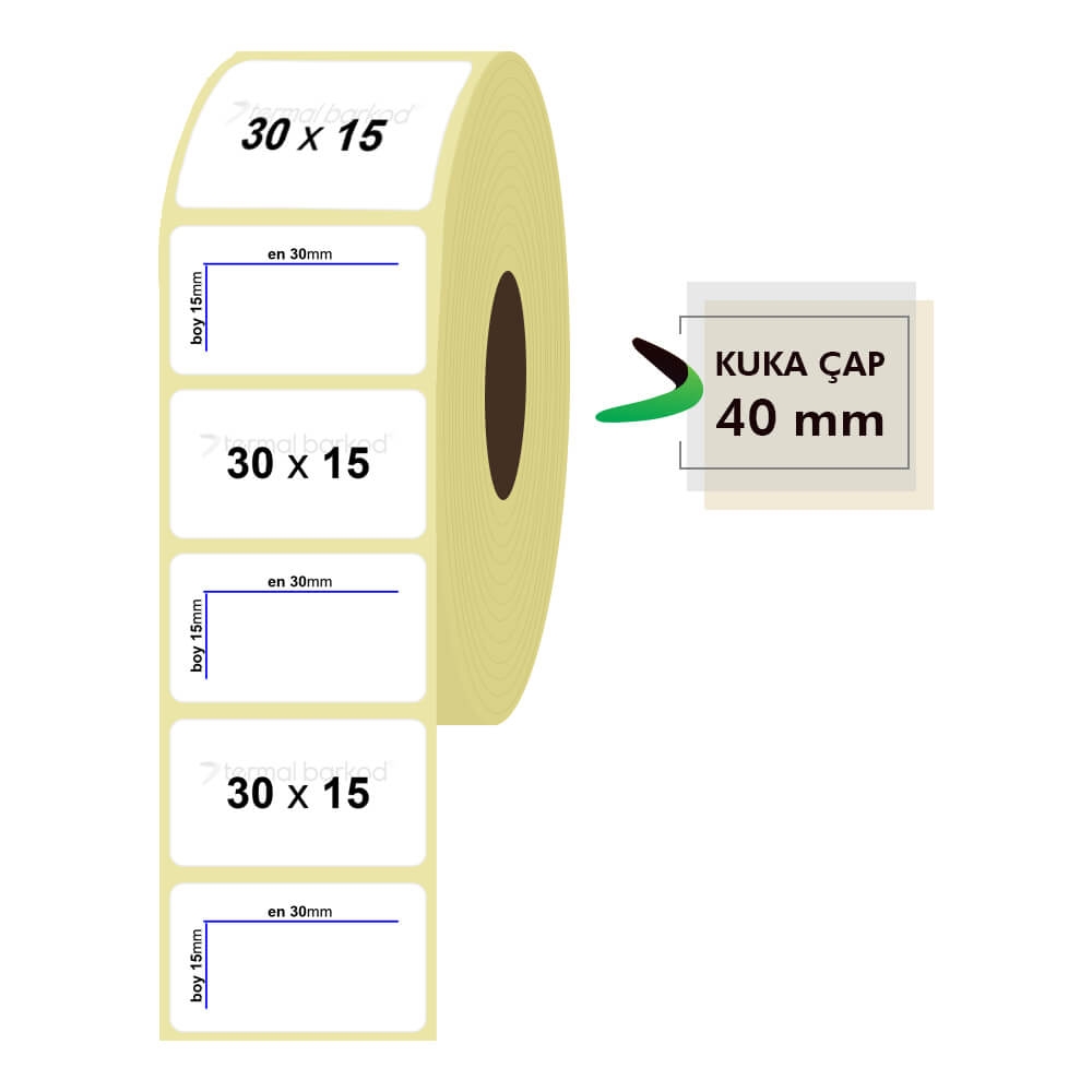30mm x 15mm Termal Etiket