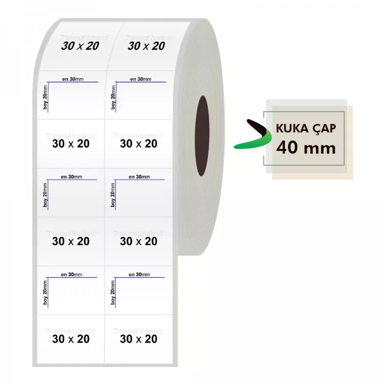 30mm x 20mm 2'li Bitişik Silvermat Etiket (Sticker)
