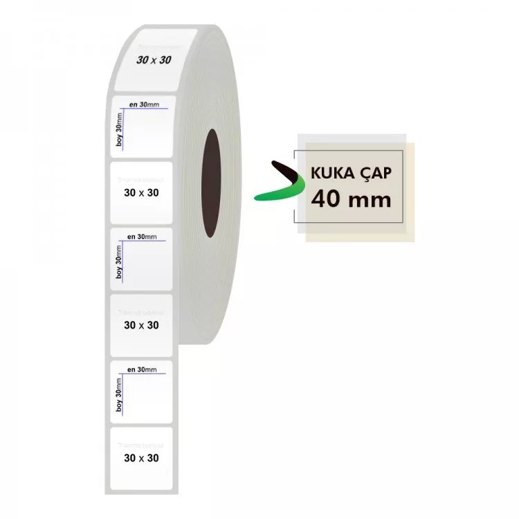 30mm x 30mm Silvermat Etiket (Sticker)