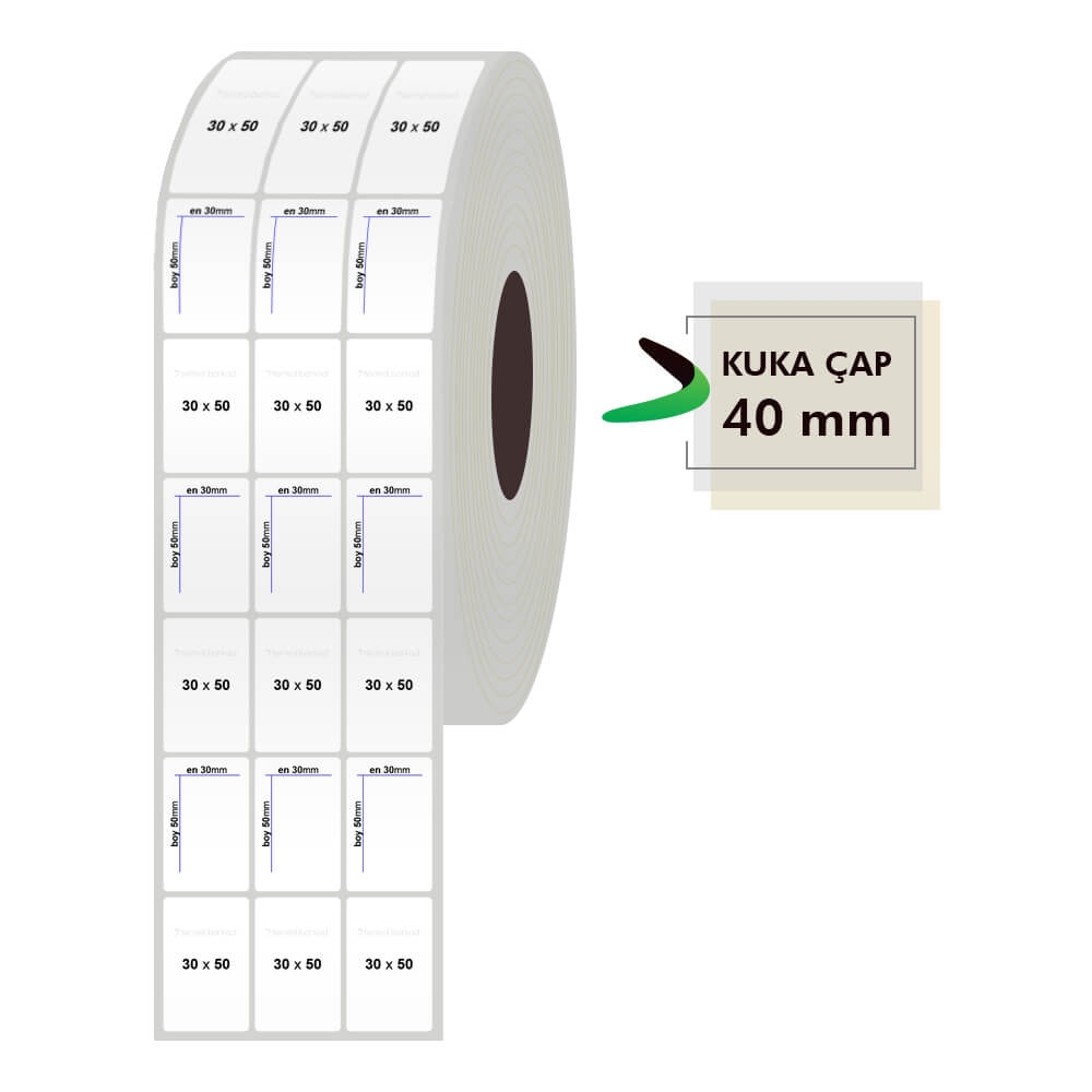 30mm x 50mm 3lü Silvermat Etiket