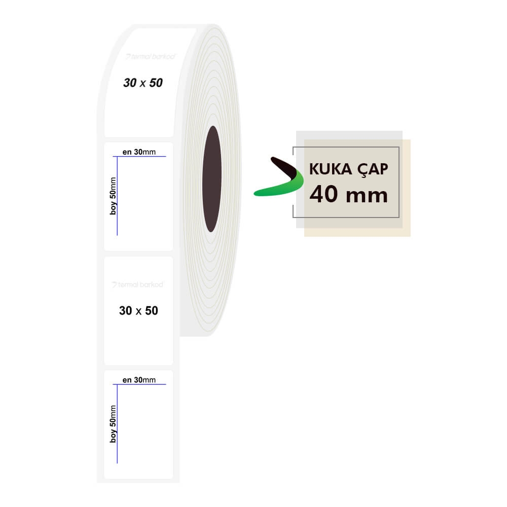 30mm x 50mm Şeffaf Etiket