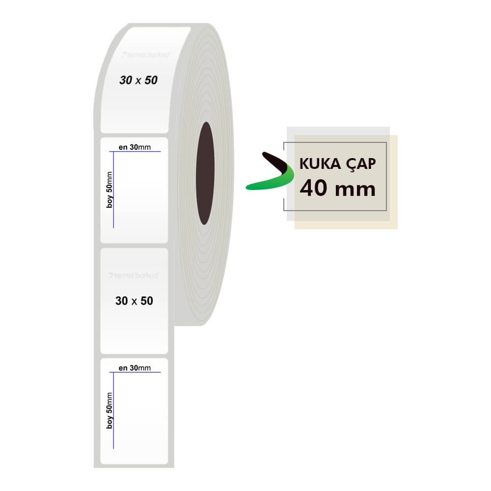 30mm x 50mm Silvermat Etiket