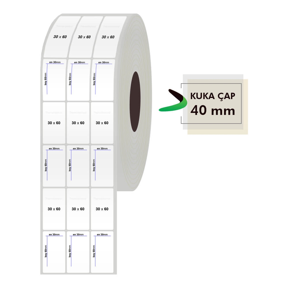 30mm x 60mm 3lü Silvermat Etiket
