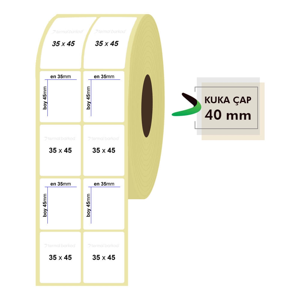 35mm x 45mm 2'li Termal Etiket