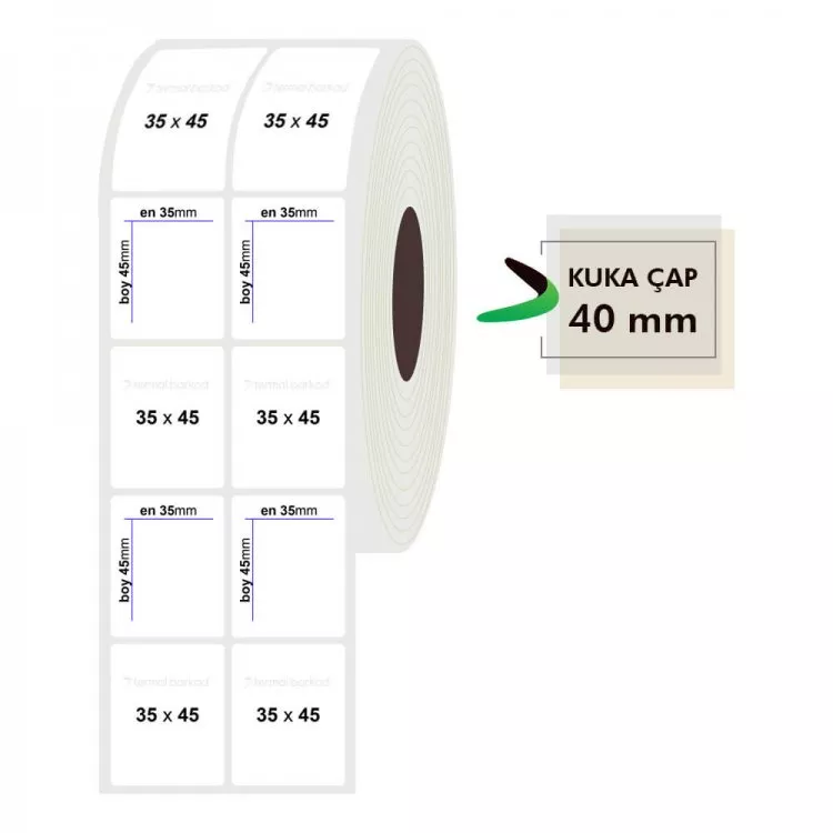 35mm x 45mm 2'li Opak Etiket